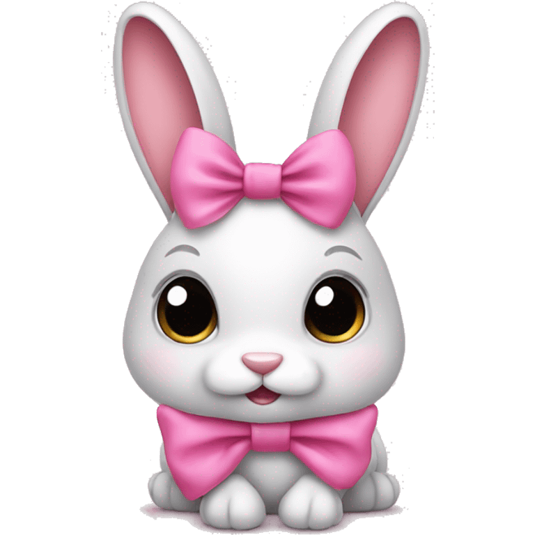 cute bunny with a pink bow emoji