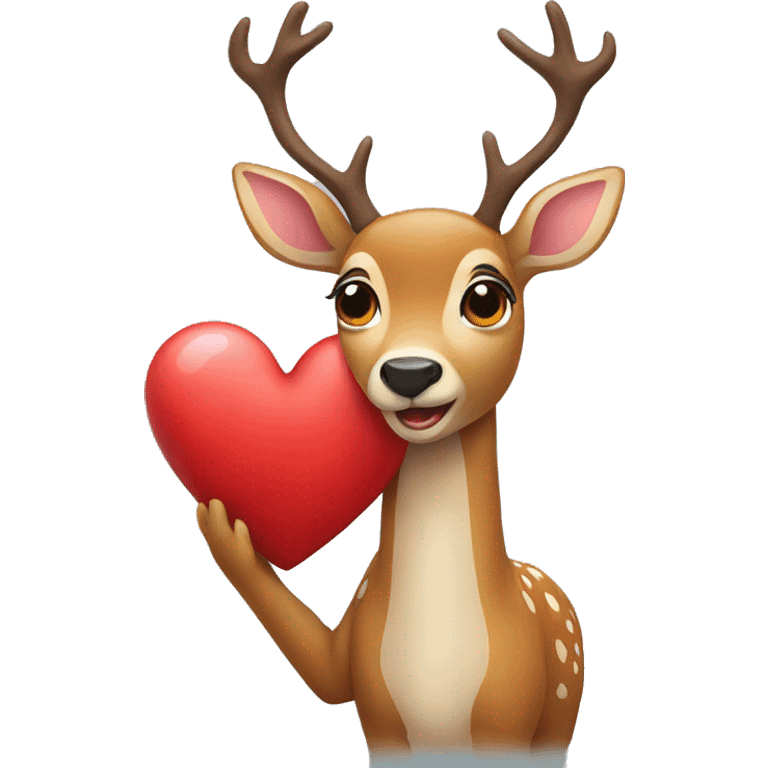 deer holding a heart emoji