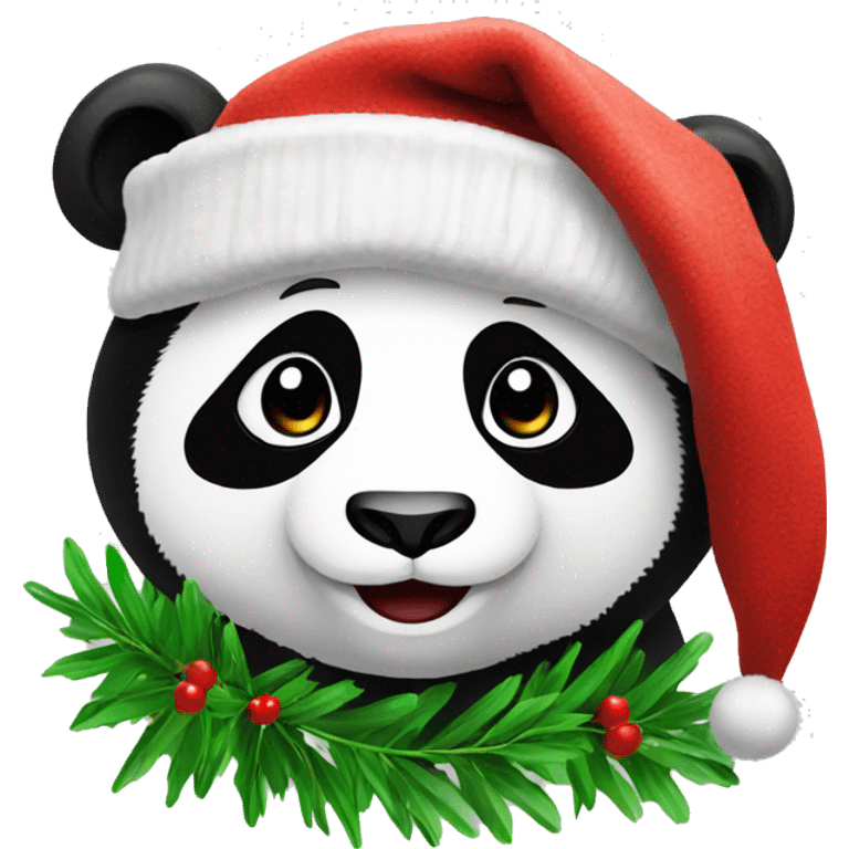 Panda met kerstmuts emoji