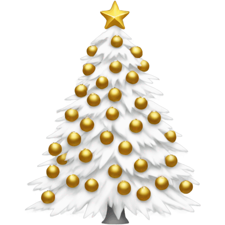 White christmas tree with golden balls aesthetic  emoji