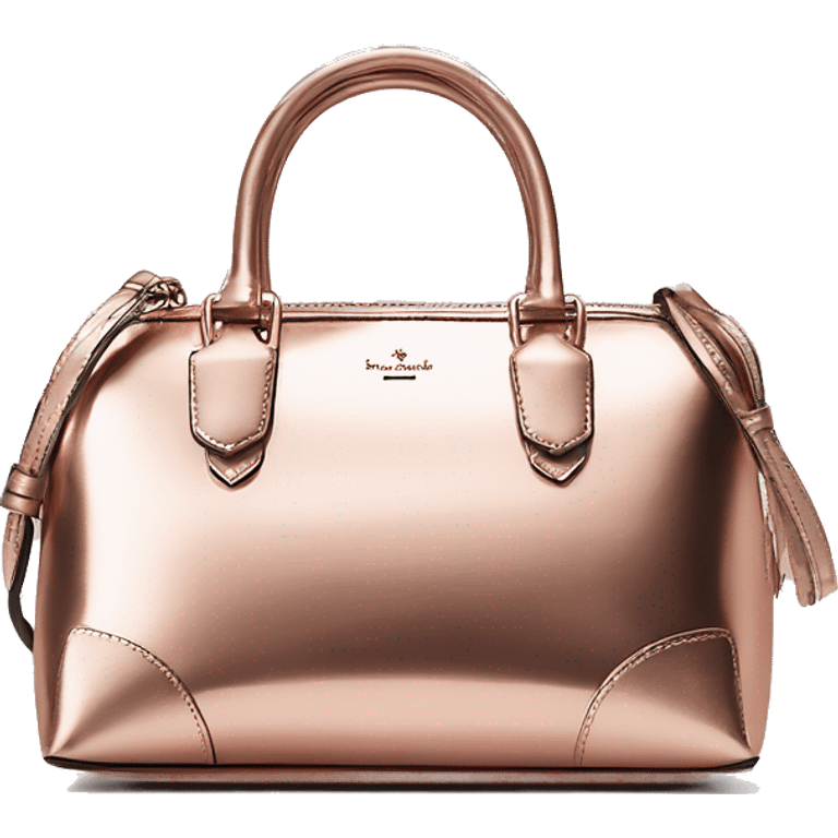 Realistic metallic rose gold kate spade satchel purse.  emoji