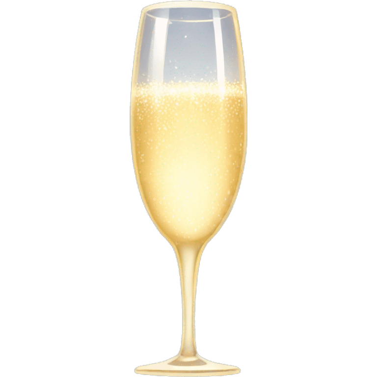 Glass of champagne with sparkle emoji