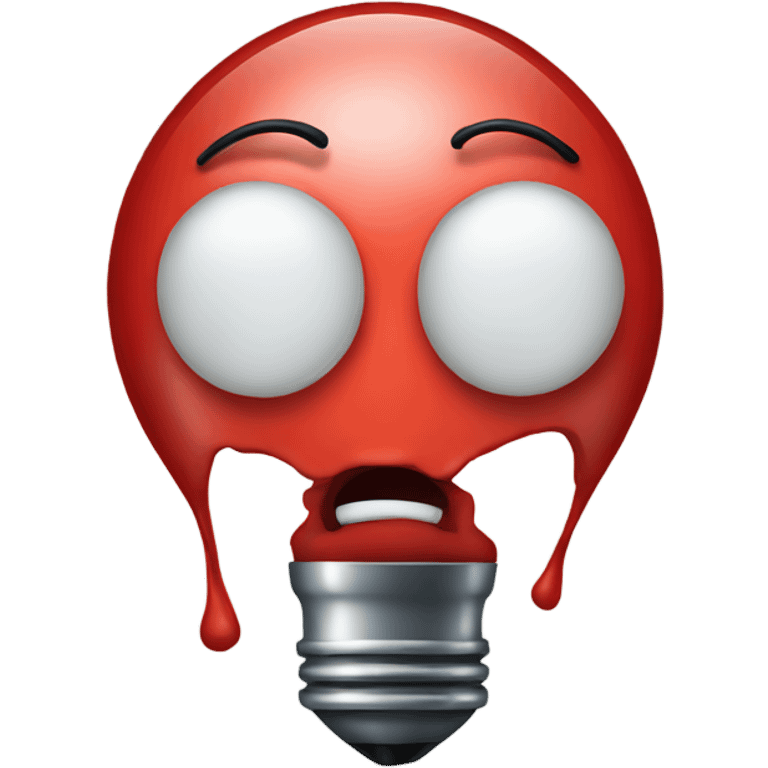 A red bulb nervous emoji