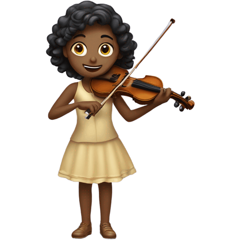 Girl playing violin majestically emoji