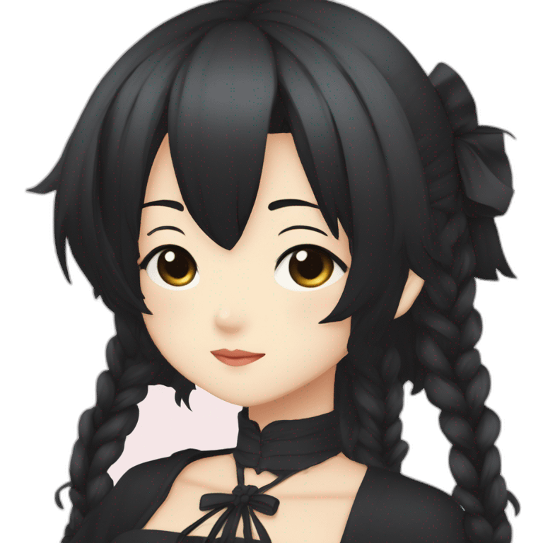 Nana Ōsaki in Anime with a gothic style, black hair emoji