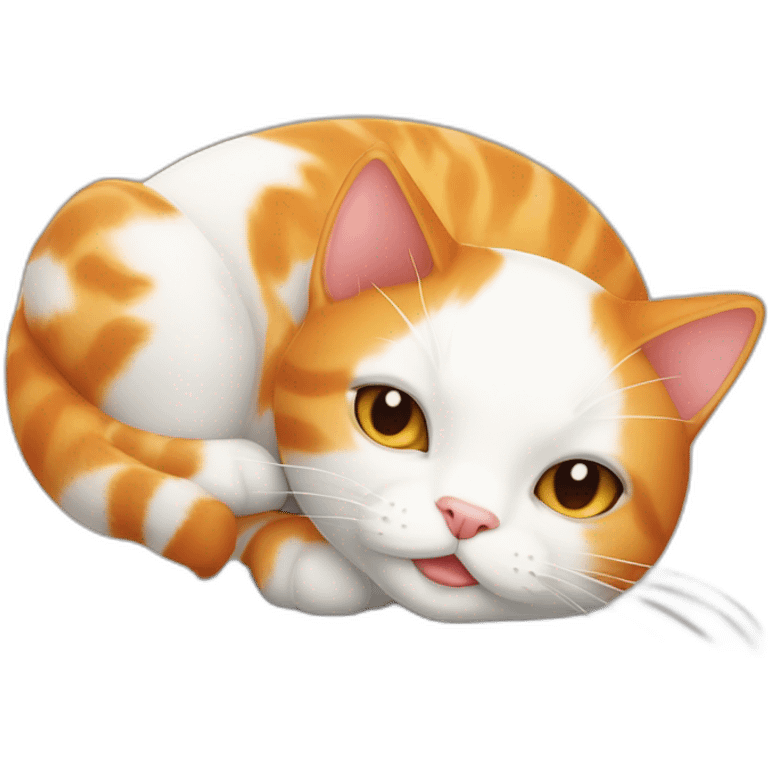 Orange and white tuxedo cat rolling on his back emoji