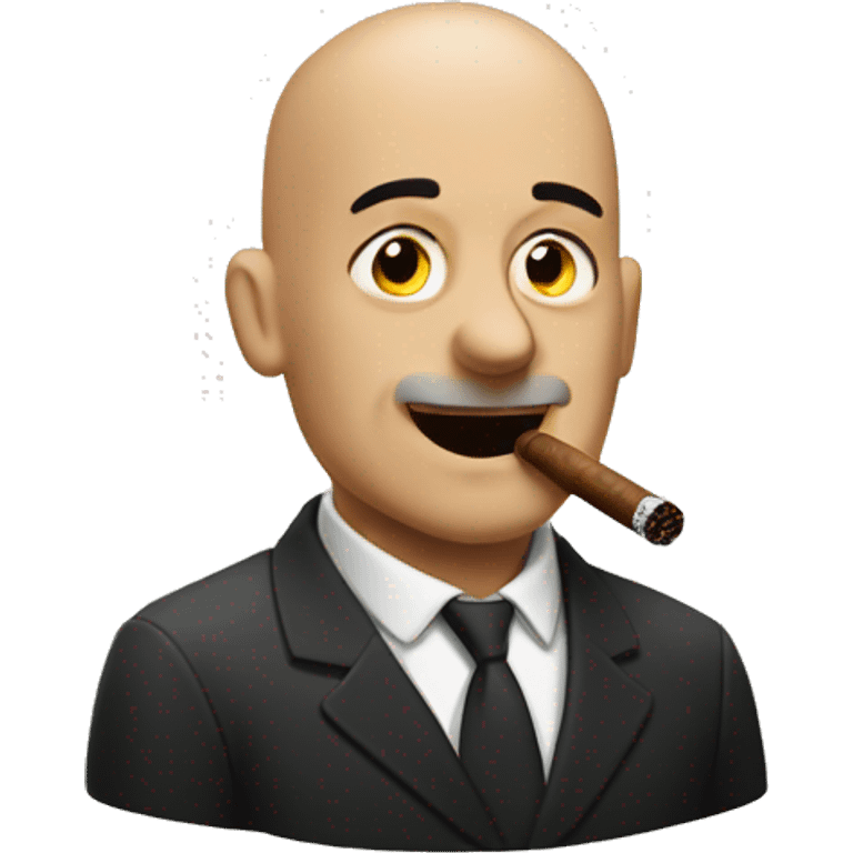 bald man smoking cigar emoji