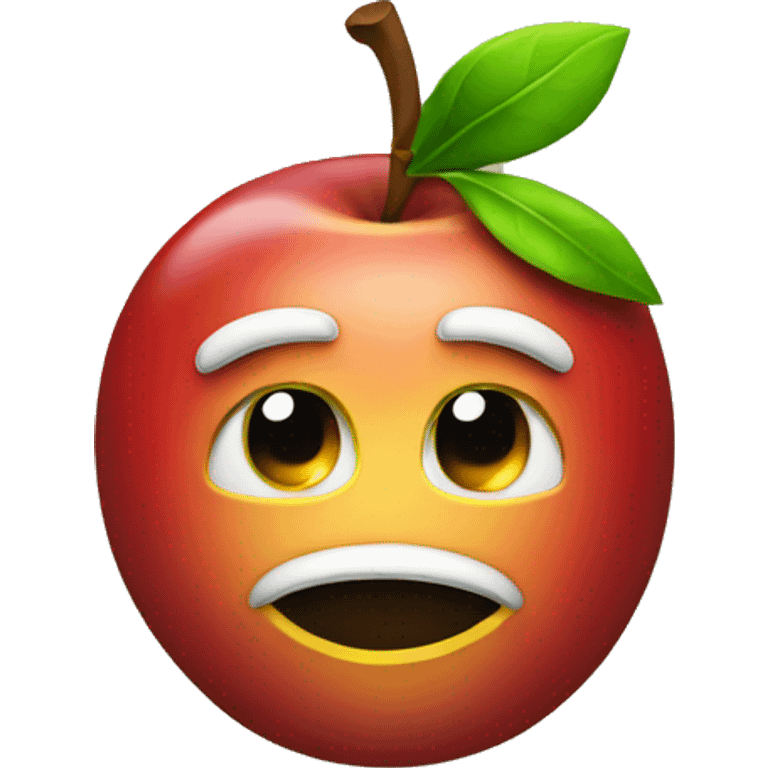 Apple Logo wearing a christmas head  emoji