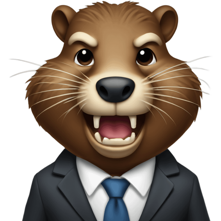 Angry beaver in a suit emoji