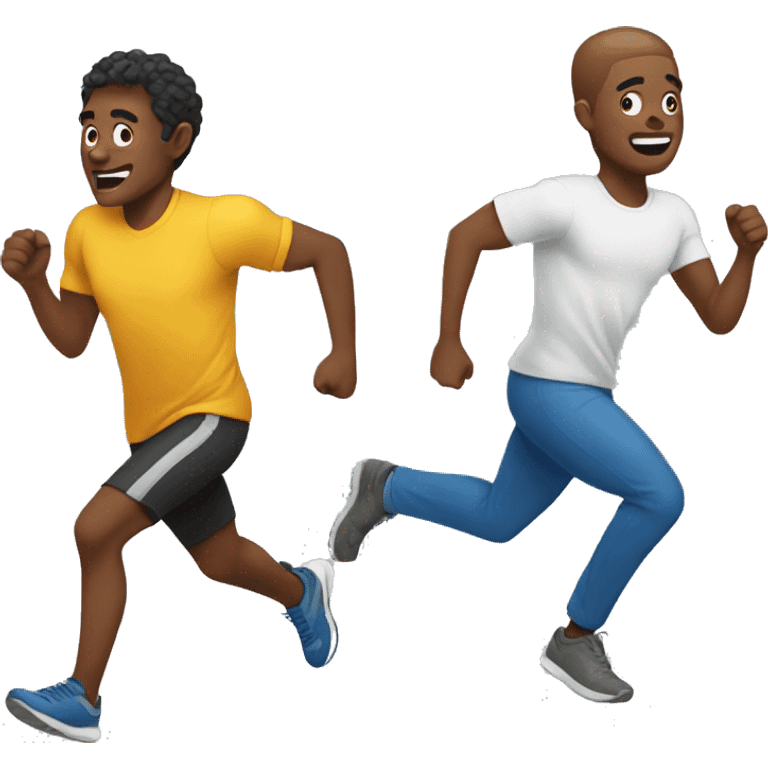 one man run after the other emoji