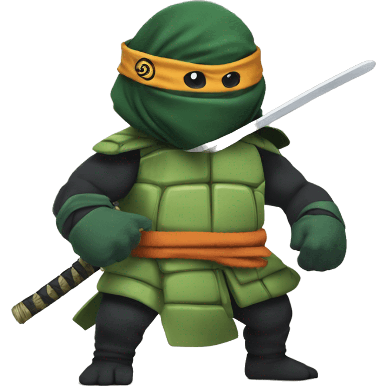 Tortue ninja qui se bat contre Naruto  emoji