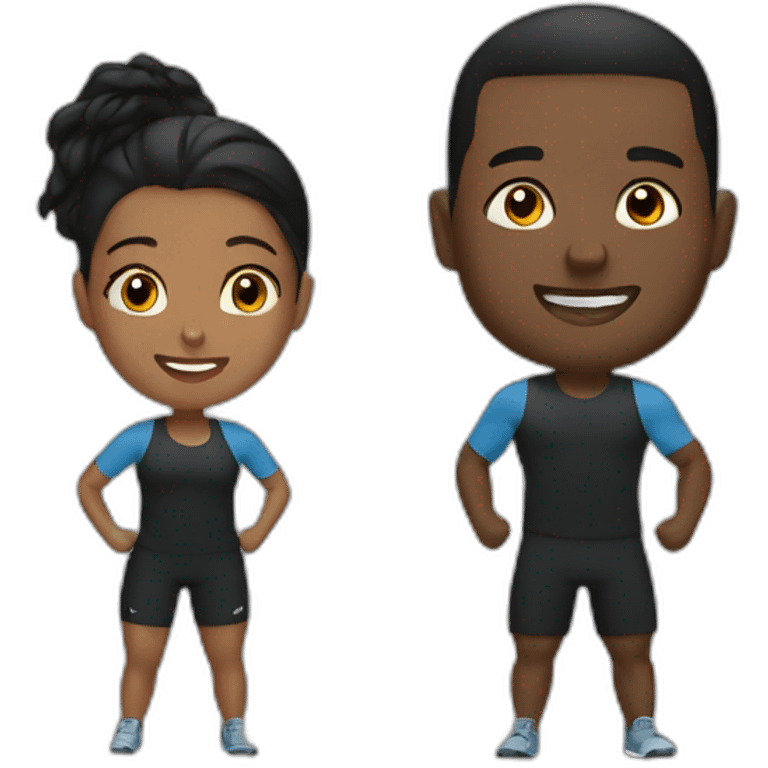 couple black training together emoji