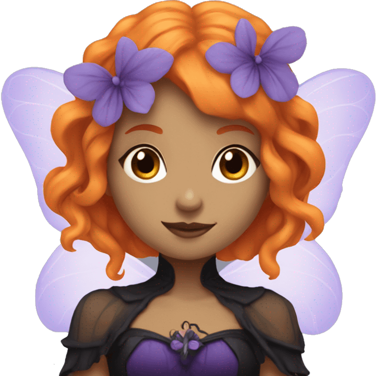 Gothic fairy with Orange hair and violet dress emoji