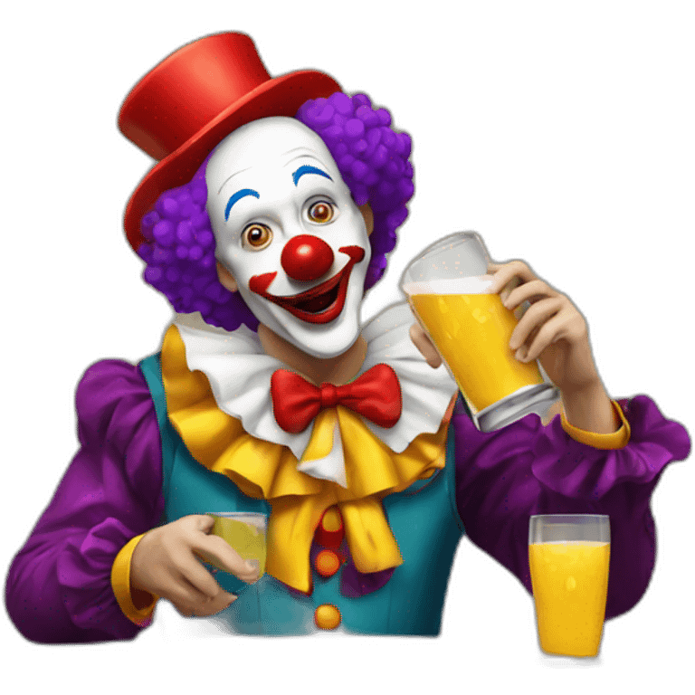 clown-drinking emoji