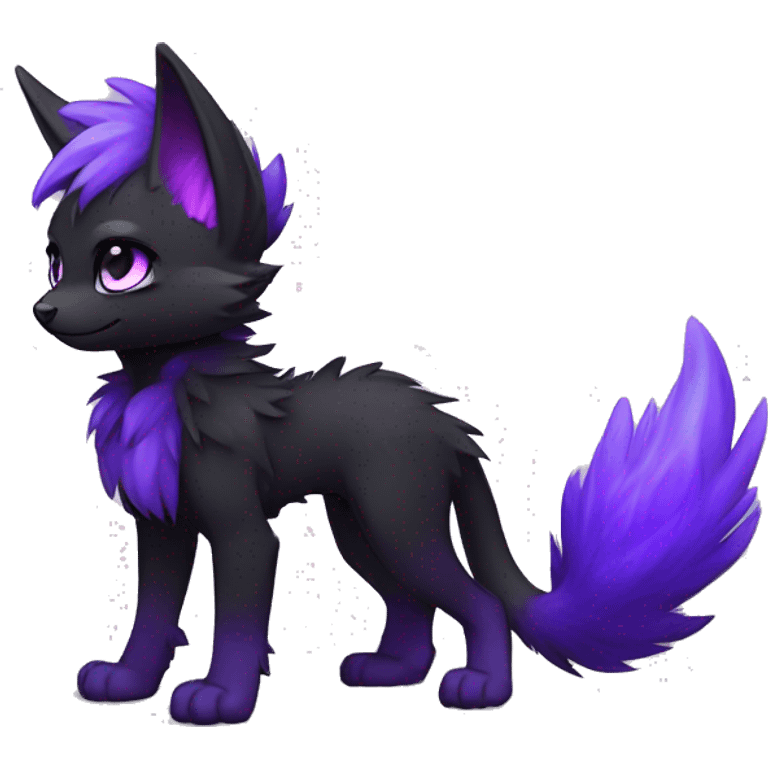 Anthro-Edgy-Cool-Black-Purple-Contrast-Colors-Fantasy-Fur-Sona-Chibi-Shiny-Fakémon-Hybrid full body emoji