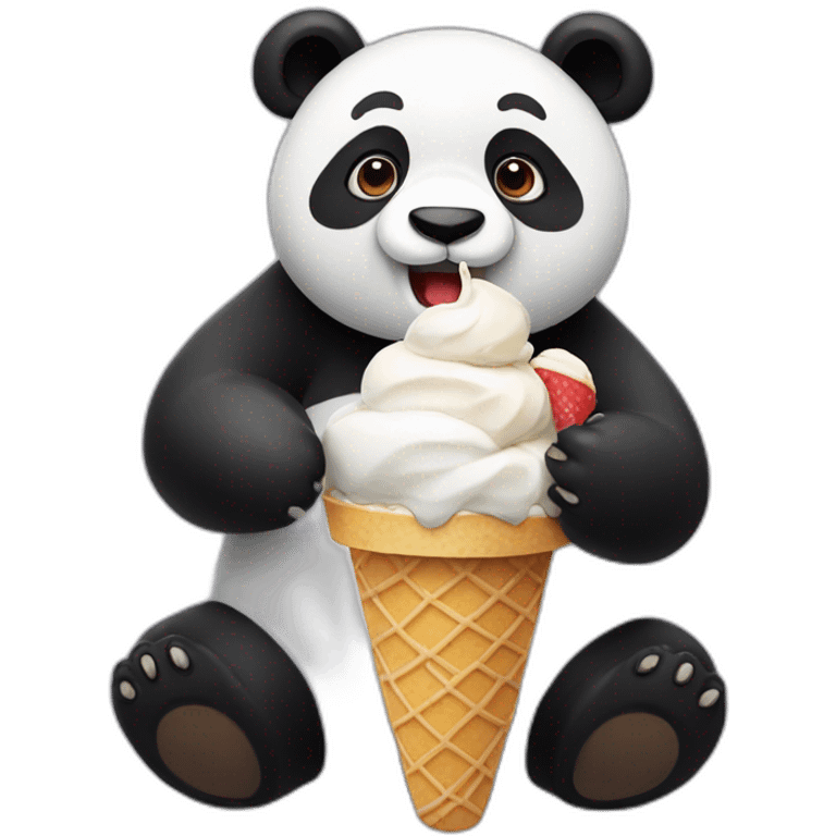 Panda eating ice cream emoji