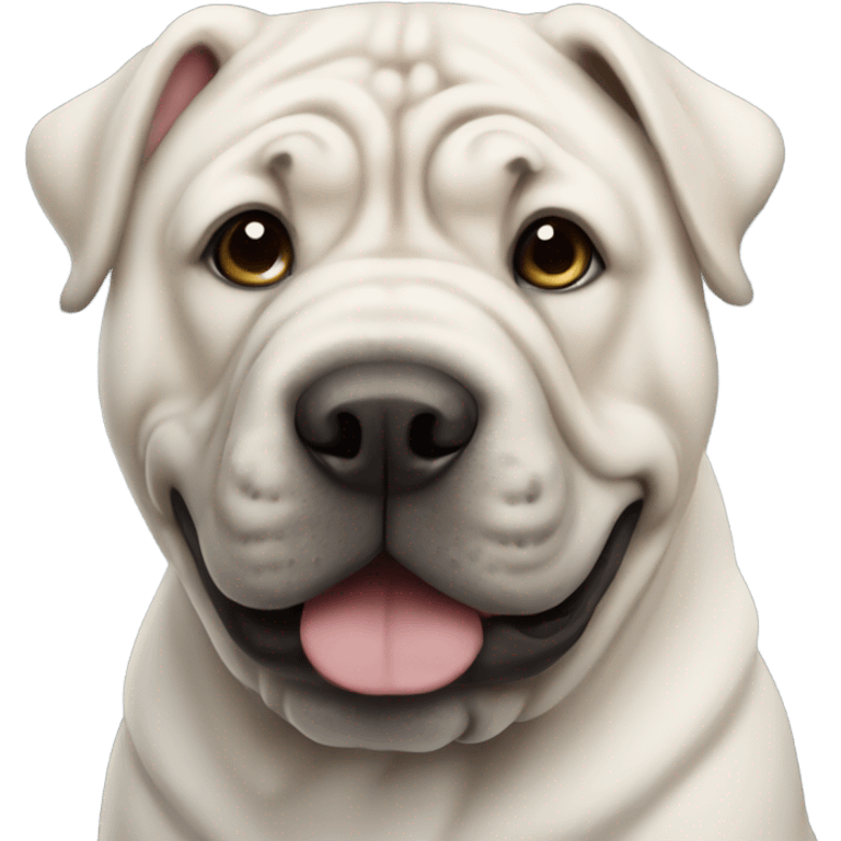 White sharpei dog  emoji