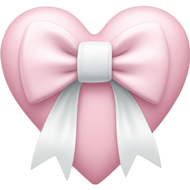 Pastel pink heart with white bow emoji