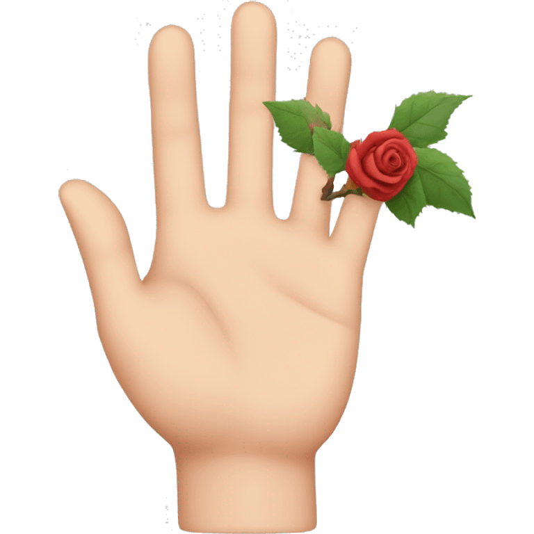 A rose thorn pricking your hand emoji