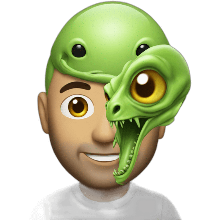 Joe Rogan holding Alien emoji