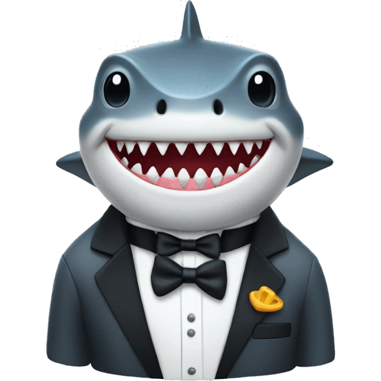 Shark with a tuxedo  emoji