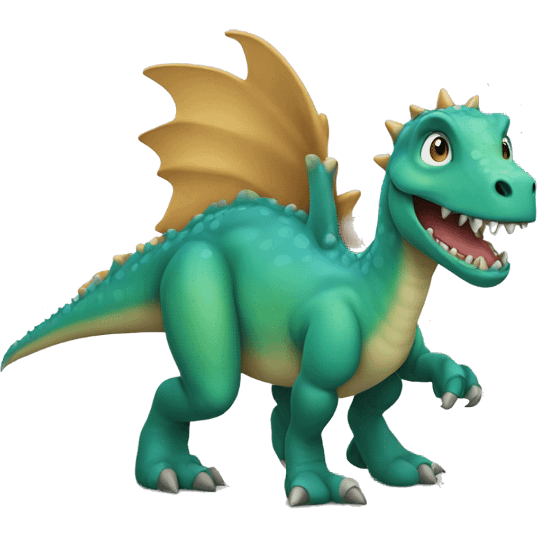 Dinosaur named Drachen. Guy - a mixture of dinosaur and dragon. Blonde with blue eyes. emoji