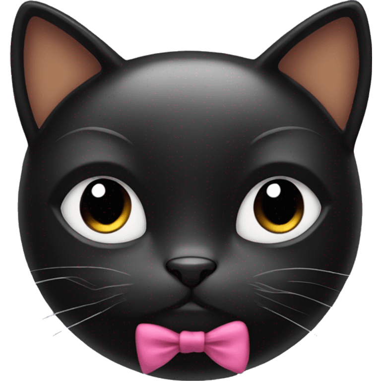 Black cat with a bow emoji