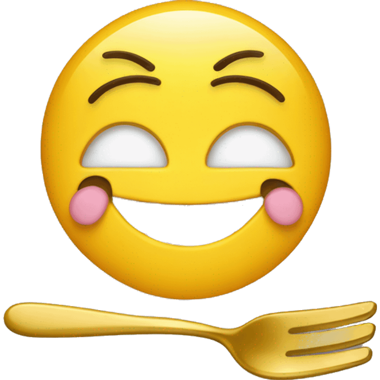 Smilie with spoon fork emoji