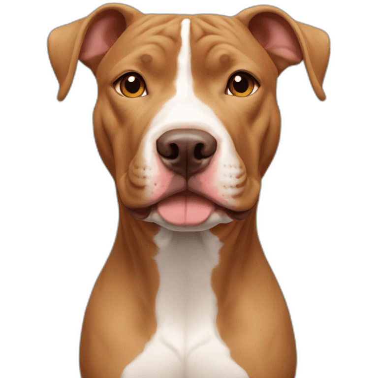 a female red nose pitbull, light brown fur, light colored eyes emoji