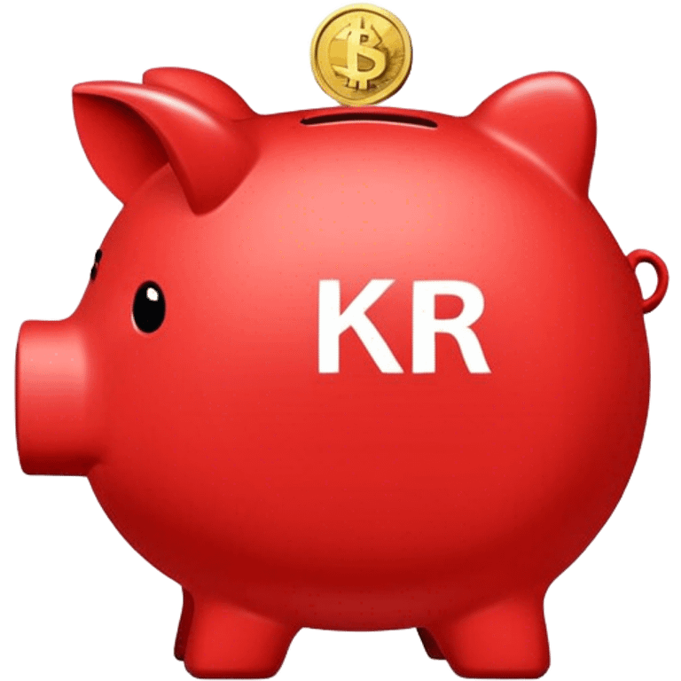 red piggybank with 'KR' on the coin emoji