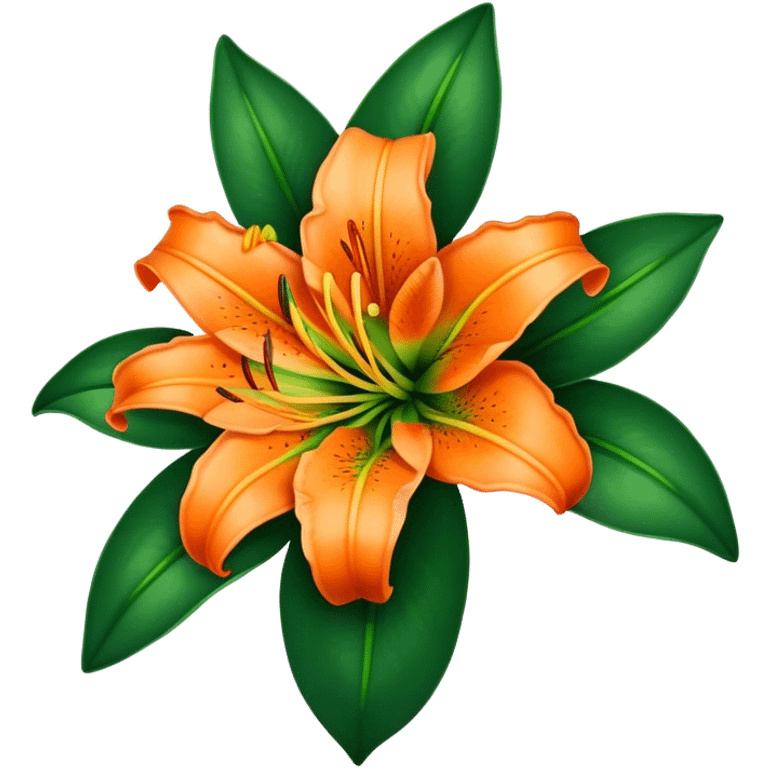 An orange Lilly flower  emoji