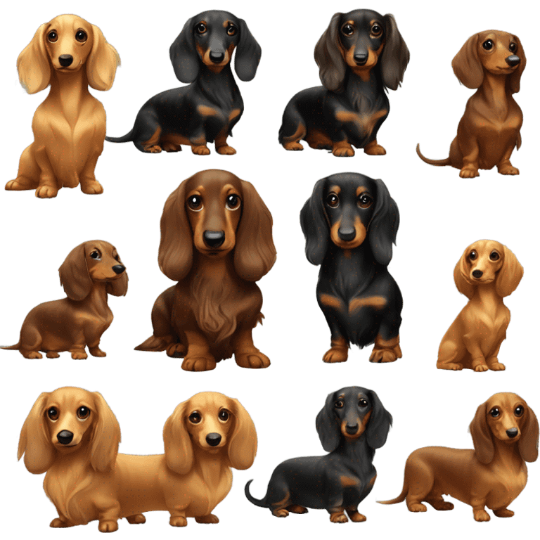 two longhaired dachshunds  emoji