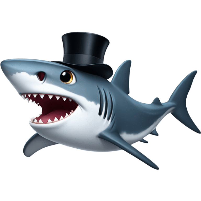 Shark with a top hat emoji