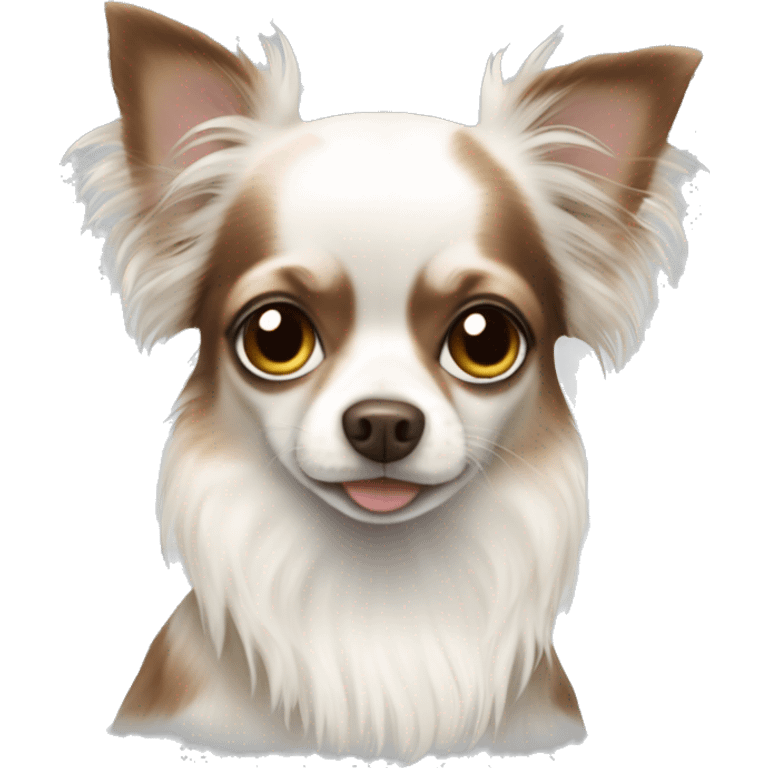 white-longhair-chihuahua- with Brown Merle coat emoji