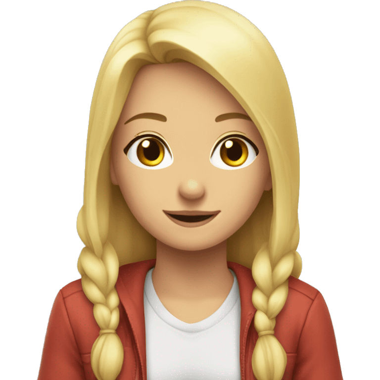 A blond girl sit on a cair emoji