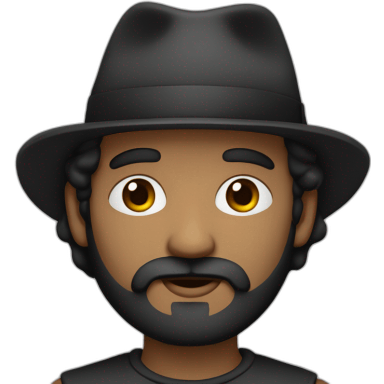 Hombre con barba negra y anteojos negros emoji