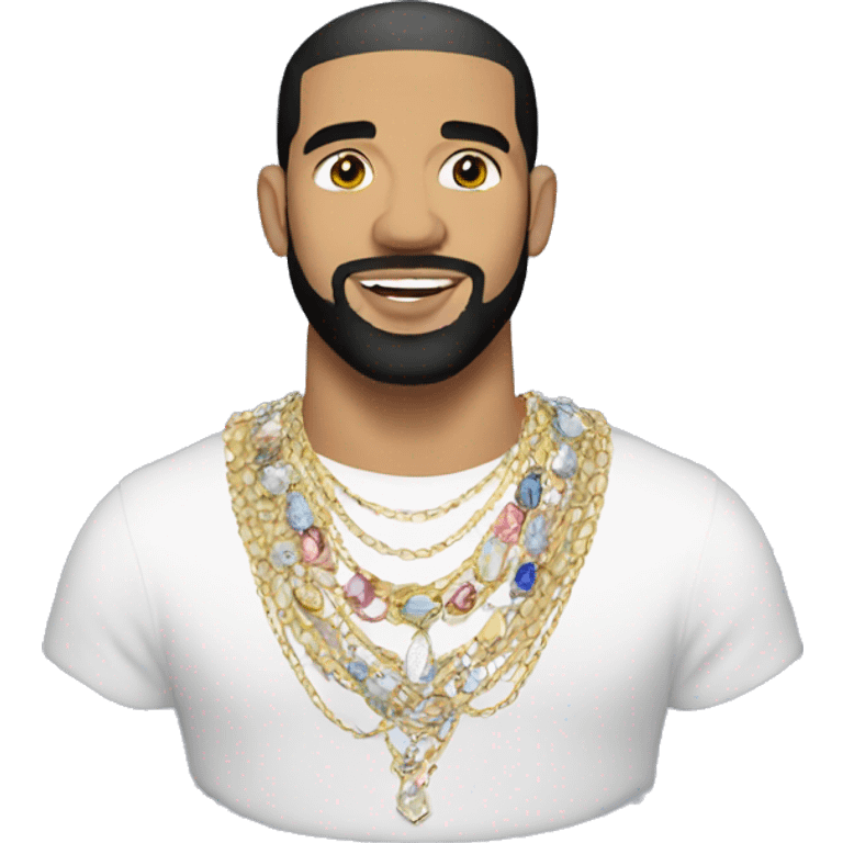 Drake with lots of jewelry emoji