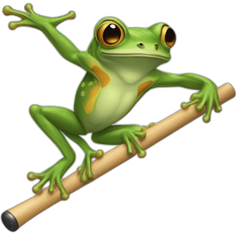 flying frog with baseball bat emoji