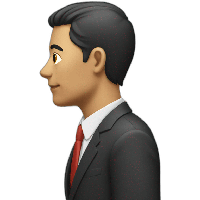 man in suit looking to the right (side view) emoji