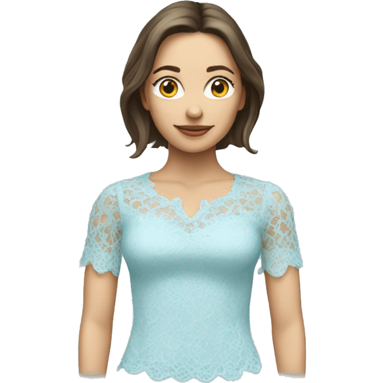 Light blue lace top  emoji