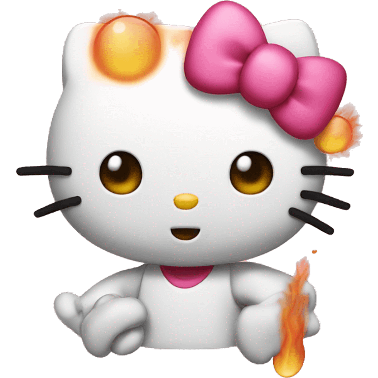 hello kitty with a heat emoji