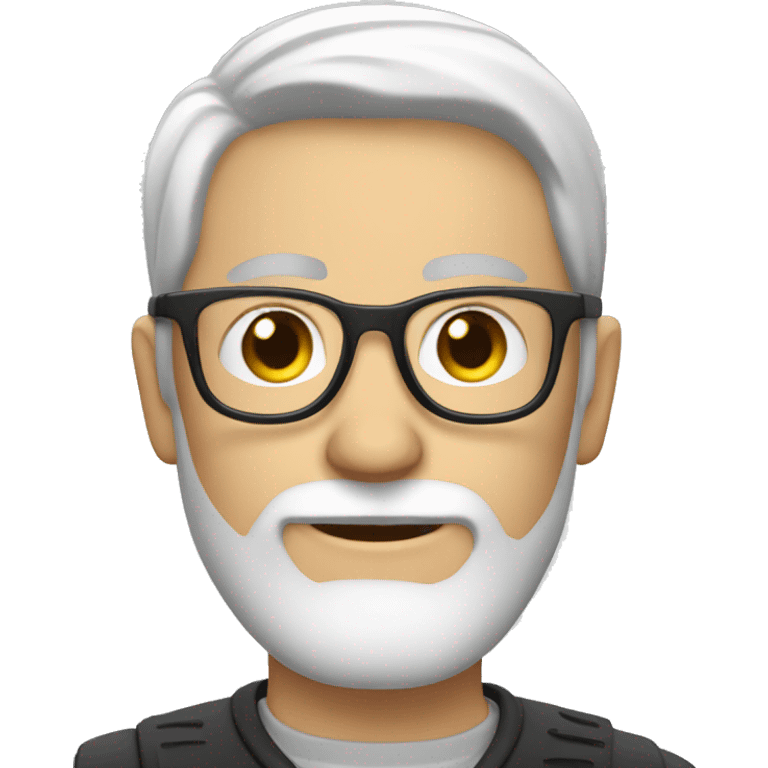 White guy wearing glasses with beard around 55 emoji