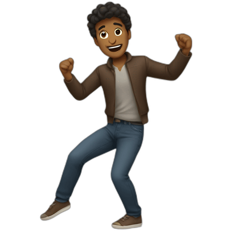 Brown man dancing emoji