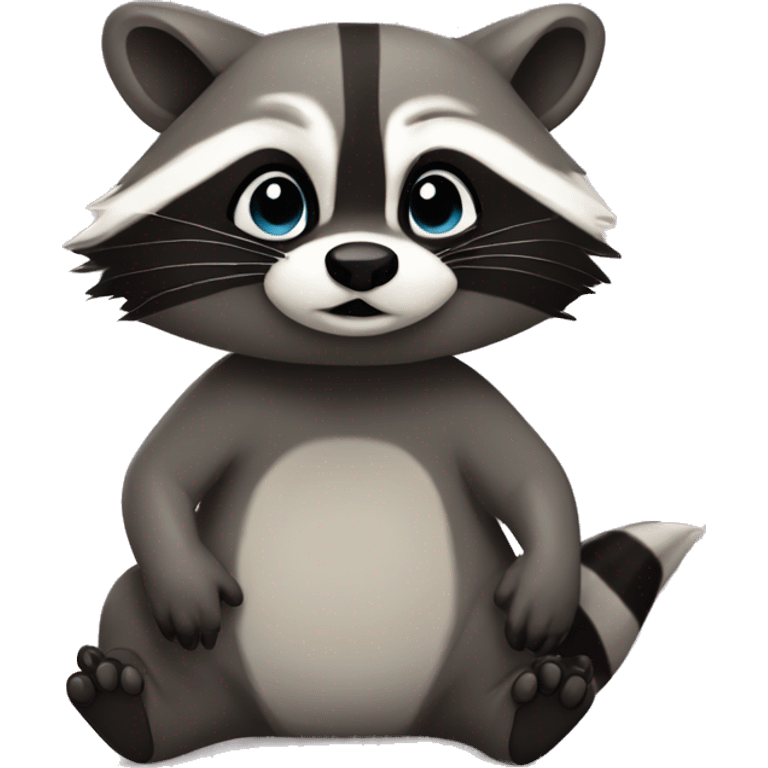 Raccoon in love emoji