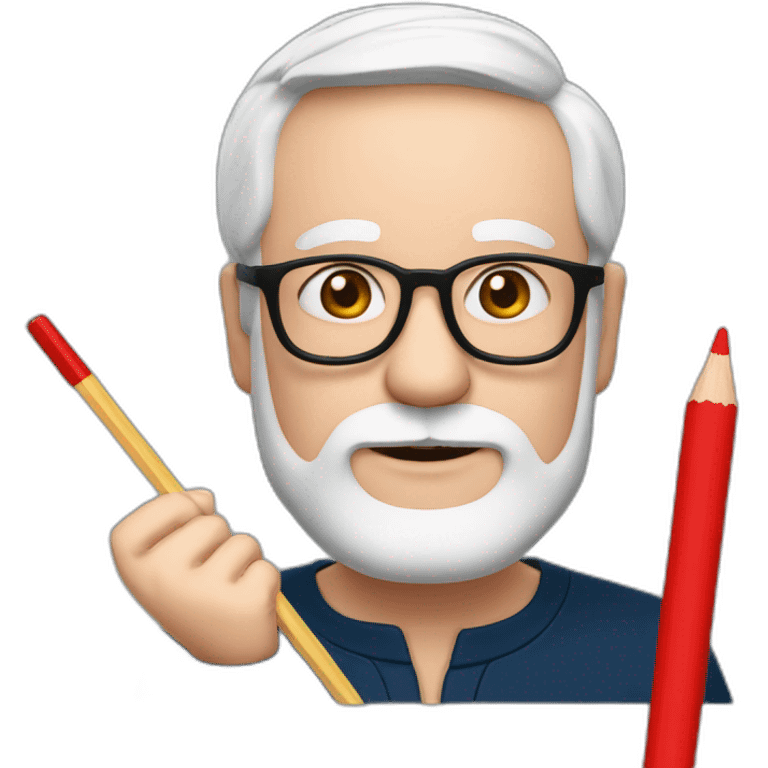 Frans Timmermans holding a red pencil emoji