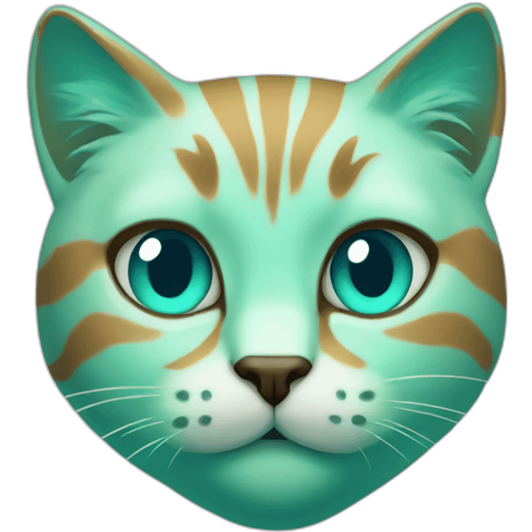 Turquoise cat love emoji