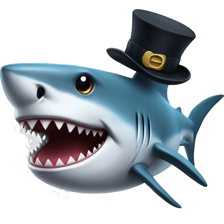 shark with tophat emoji