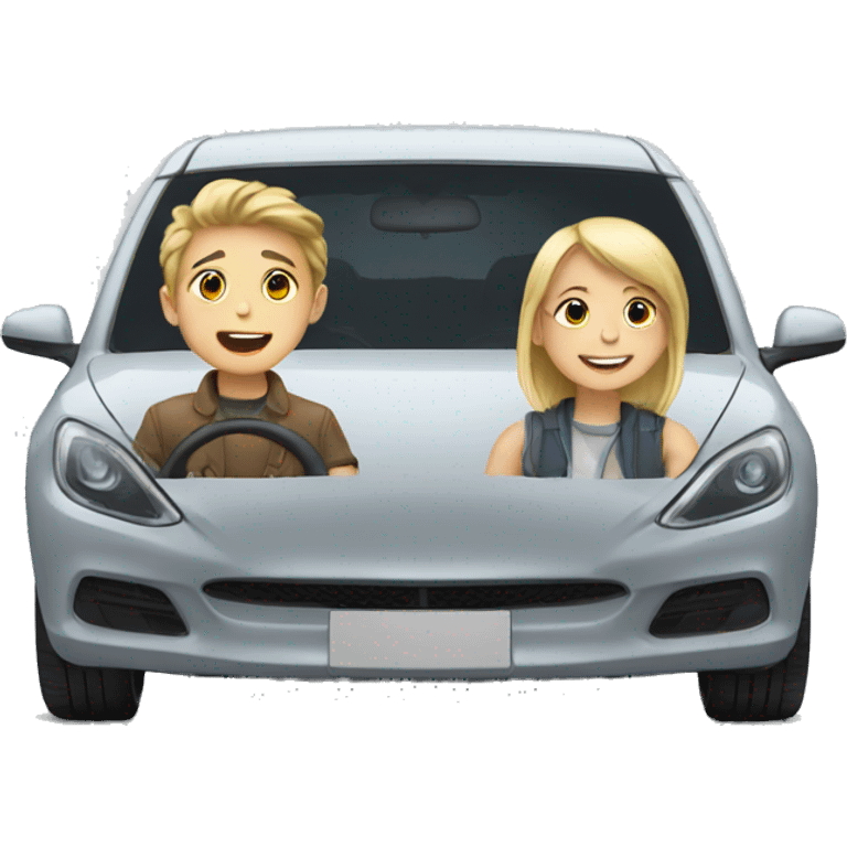 boy and girl in the car emoji