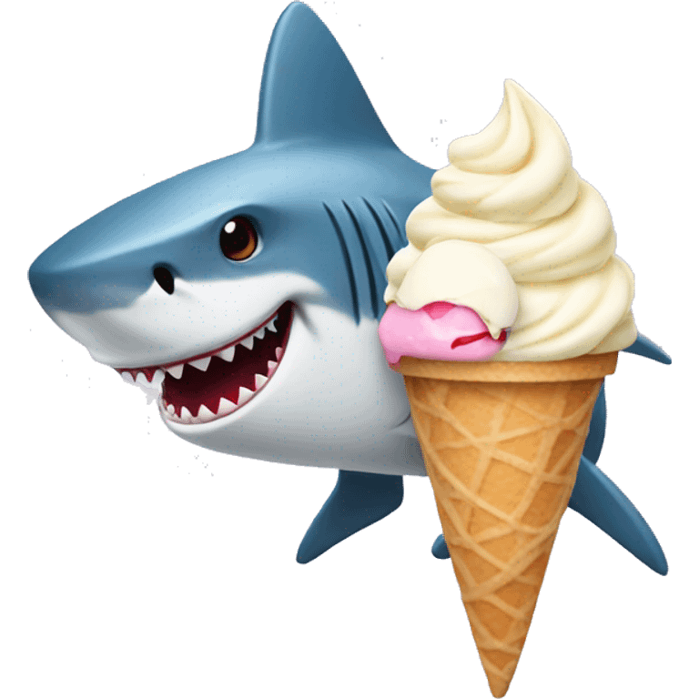 Shark with ice cream  emoji