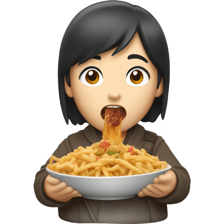 Asian mqn eating waafs emoji